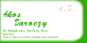 akos daroczy business card